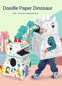 Jouets de château de <span class=keywords><strong>dragon</strong></span> en papier ondulé assemblés, personnalisables, à colorier en 3D pour enfants - Product Image 2