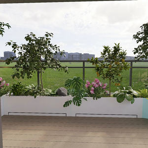 Balcón <span class=keywords><strong>Terraza</strong></span> Cajas de flores de acero inoxidable Patio Cajas de plantación en la azotea - Product Image 4