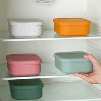 Nouveau Style sans BPA enfants Silicone déjeuner conteneur Bento boîte avec couvercle nouvelle étanche réutilisable 2 compartiments boîte alimentaire