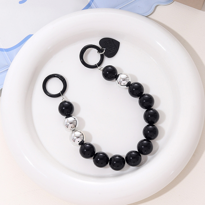 Cadena de mano K843, negro y plata.