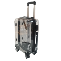 Valise à roulettes en aluminium avec design personnalisé, double face transparente en PC