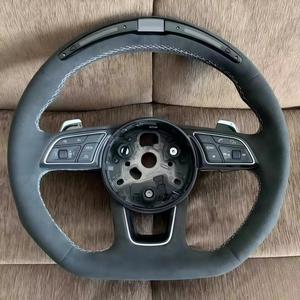 Volant en cuir pleine fleur pour <span class=keywords><strong>Audi</strong></span> A3 A4 A5 A6 A7 S3 S4 S5 S6 RS3 RS4 RS5 RS7 <span class=keywords><strong>RS6</strong></span> S7 Q5 Q7 Q8 A1 C6 C7 C8 A8 Q3 A1 B9 B8.5 - Product Image 1