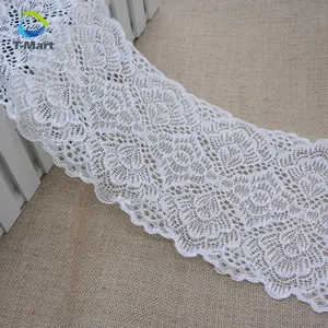 Stretch Lace Trim 7.5 "Brede Elastische Kant Grens Geborduurde Bloemen Lingerie Kant Vintage Stijl