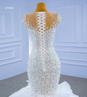 Feishiluo femmes luxe ivoire Organza Tulle perle robe de bal sans manches robe de mariée lourde poire perles cristal broderie chapelle
