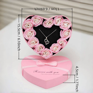 Mini Bouquet di Fiori Conservati, Fiori di Sapone, Regalo per la Stagione delle Lauree, Regalo di San Valentino, Scatola Decorativa a Forma di Cuore con Rose - Product Image 5