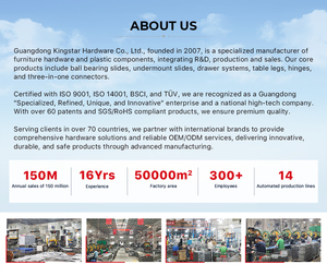 Sistema di cassetti KINGSTAR 1.5mm ultra sottile in metallo, moderno, con <span class=keywords><strong>chiusura</strong></span> ammortizzata e regolazione 3D per cucina, soggiorno e appartamento - Product Image 6