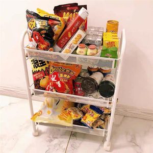 Carrito de Almacenamiento Metálico Blanco de 3 Niveles, Carrito Móvil para Aperitivos y Uso Doméstico, Diseño Moderno, Tipo Vertical - Product Image 1