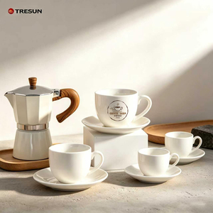 ชุดถ้วยชาและกาแฟเซรามิกคุณภาพสูง หรูหรา ทนทาน สำหรับใช้ในโรงแรมและร้านอาหาร - Product Image 2