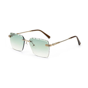 Custom Logo 2026 Fashion <b>Gradient</b> Nylon Lenses Metal Sun Glasses UV400 Rimless Square <b>Sunglasses</b> for Men Women - Product Image 4