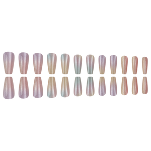 <span class=keywords><strong>Faux</strong></span> Ongles à Presser <span class=keywords><strong>Pastel</strong></span> Ombré Pailleté Brillant Réutilisables pour Femme – Idéal Quotidien, Fêtes et Soirées - Product Image 5