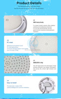 Lampes LED RGB pour piscine, rechargeables 12V, étanches IP68, télécommandées, rempli de résine ABS, sous-marines