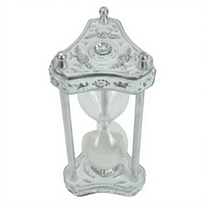 Regalo coleccionable 15 minutos arena blanca temporizador reloj de arena grabado diseño Metal Picnic viajes hora vidrio regalos Sandtimer Hotsale - Product Image 1