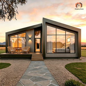 Maison préfabriquée en acier facile à assembler, maison modulaire de luxe à 2 ou 3 chambres, maisons triangulaires miniatures préfabriquées - Product Image 1