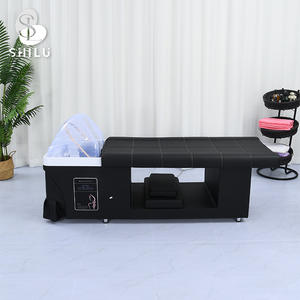 Chaise de lavage de <span class=keywords><strong>cheveux</strong></span> de salon de conception moderne professionnelle <span class=keywords><strong>avec</strong></span> <span class=keywords><strong>tête</strong></span> de spa lit de shampooing et vapeur TX3 cuir synthétique pour hôtels - Product Image 2