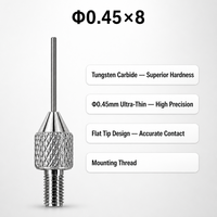 Height Gauge Probe, M2.5 Dial Indicator, Tungsten Steel Flat-Tip Probe, Diameter 0.45 X 8 mm Custom Sizes Available Per Drawings