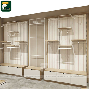 Étagère de présentation de vêtements de style urbain, comptoir de vêtements, armoire à vêtements, meuble en verre - Product Image 1
