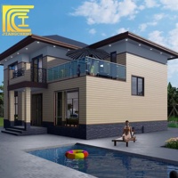 Villa préfabriquée en acier léger avec une belle apparence, incluant l'eau et l'électricité, à prix abordable