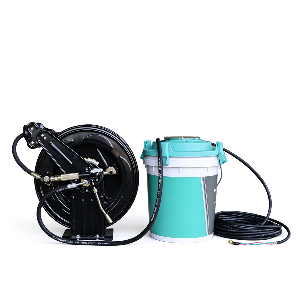 Typewriter Gun Kobelco Grease Gun with Hose Reel, Standard Type Grease Machine & Hose ...