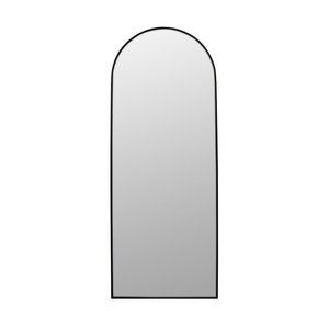 Arch Crowned Top Modern Contemporary Metal <strong>Wall</strong> Mounted <strong>Leaning</strong> Full Length <strong>Mirror</strong> With Hooks Installation Hardware Included - Product Image 1