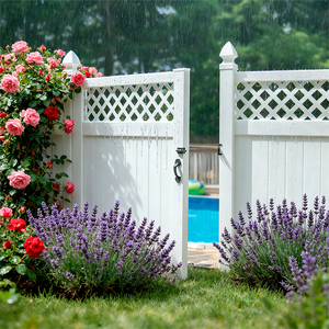 Классические белые виниловые ПВХ-панели для забора высотой 6 футов (6x8 футов) и столбы для сада и дома, пластиковые ПВХ-панели для уличного ограждения и обеспечения приватности - Product Image 3