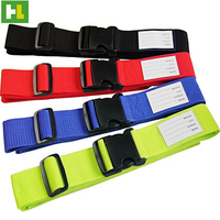 Sangle de bagage en polyester robuste avec logo personnalisé OEM ODM, accessoires de voyage tendance avec fermoir en plastique