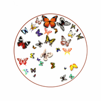 Vente en gros de plaque de porcelaine en os en céramique avec papillon imprimé personnalisé en or rose pour mariage