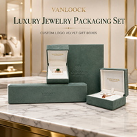 Ensemble d'emballage de bijoux en velours de luxe, boîte cadeau personnalisée avec logo, boîte de rangement pour bagues, colliers, boucles d'oreilles, bracelets