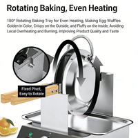 Máquina para Hacer Waffles en Espiral con Rotación de 180°, Equipo de Procesamiento de Granos para Restaurantes, Catering Comercial, Calentamiento, Revestimiento Antiadherente, Digital