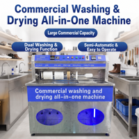 Machine commerciale semi-automatique de lavage et de séchage de chaussures avec plusieurs brosses, grande capacité pour les magasins de chaussures