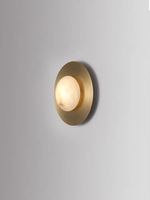 Applique murale en marbre naturel, style américain, lumière luxueuse et minimaliste, luminaire décoratif circulaire pour salon, fond de mur