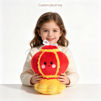 Jouet en peluche lanterne personnalisé OEM/ODM, design de lanterne de dessin animé, jouet en peluche lanterne de taille personnalisée, jouet en peluche lanterne de couleur rouge