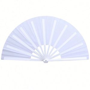 Abanico Plegable de Plástico Grande y Colorido de 33 cm, Personalizado, Abanicos de Kung Fu para Mujeres, para Baile Festivo y Graduación - Product Image 1