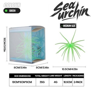 Esche Artificiali Galleggianti <span class=keywords><strong>in</strong></span> TPE a Forma di Riccio Marino da 6cm, 10cm, 11cm, Morbide <span class=keywords><strong>in</strong></span> Plastica, <span class=keywords><strong>con</strong></span> Confezione Scatola - Ingrosso SU001 - Product Image 3