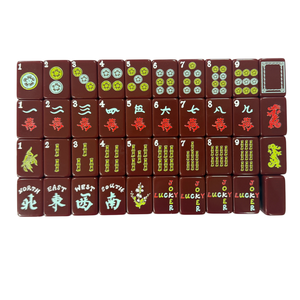 Juego de Mahjong Americano de Acrílico de Una Sola Capa, Color Rojo Oxblood, 1.26 Pulgadas, 160 Piezas, Tema Barrio de Brooklyn, Grabado, Plegable, de Lujo, OEM - Product Image 2