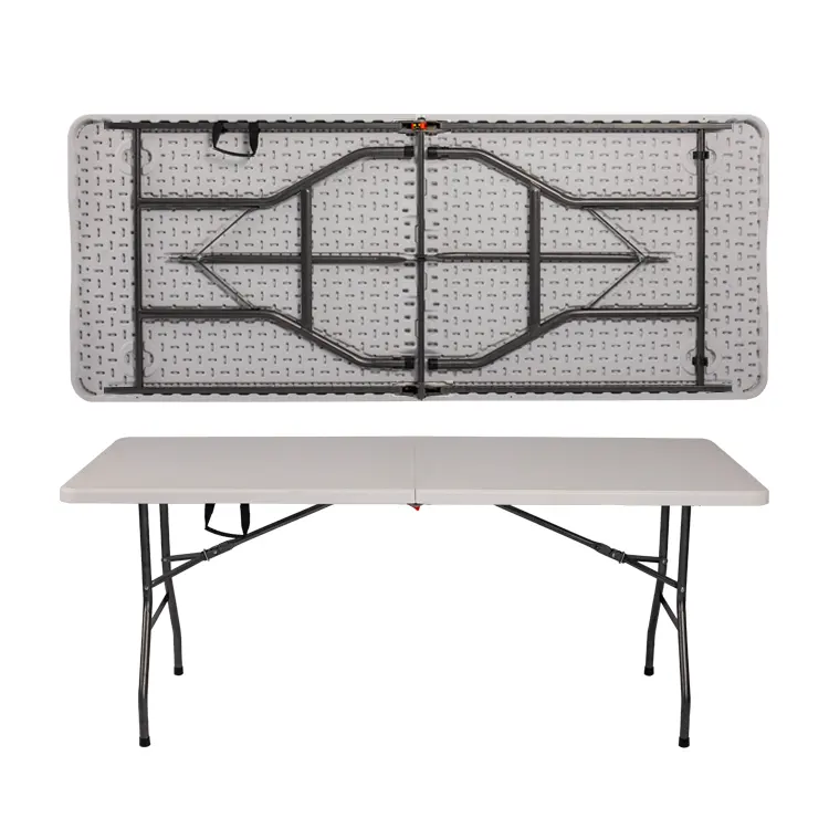 Duurzame En Robuuste Opvouwbare Tafel Outdoor Banket School Verhuur Plastic Klaptafels Lichtgewicht Klaptafel