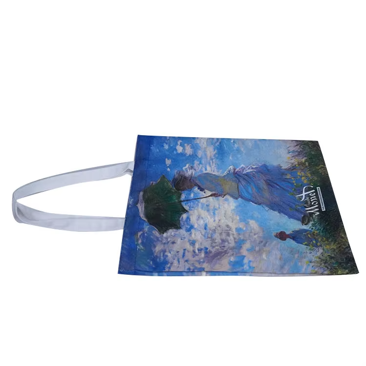 Promotional foldable fashion cotton canvas shopping bag with handle