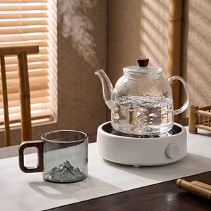 <span class=keywords><strong>Tasse</strong></span> à thé en verre borosilicate de 100 ml en forme de montagne avec poignée en bois, minimaliste, écologique, pour café, mini-<span class=keywords><strong>tasse</strong></span> de dégustation - Product Image 3