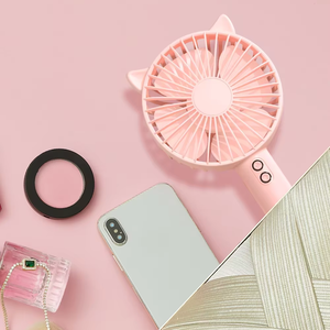 USB充電式かわいいミニファン-ポータブルハンドヘルドデスクファン学生用ナイトライト付き超静か (卸売) - Product Image 4