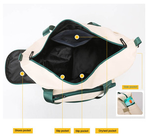 Bolsa de Deporte Unisex Impermeable con Separación para Ropa Seca y Mojada, para Tenis, Fitness, Gimnasio, Viajes, de Nailon, con Bolsillo para Zapatos, 34L - Product Image 4
