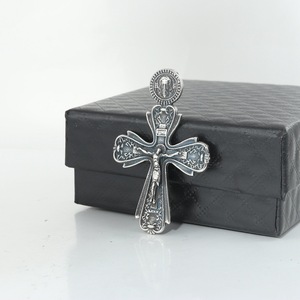 yunnique Stainless Steel <b>Cross</b> Pendant Necklace Unisex Gothic Religious Jewelry For Men And Women Fashion Statement Piece - Product Image 4