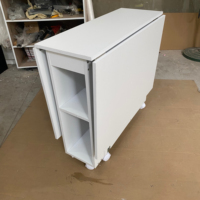 Table à manger pliante et ensemble de 4 chaises pliantes Table à manger extensible pouvant contenir 4 chaises avec support de rangement-blanc