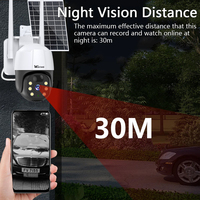 Caméra de Sécurité Solaire Extérieure Wistino V380pro 3MP Étanche avec Vision Nocturne, Audio, Détection de Mouvement et Carte SIM 4G