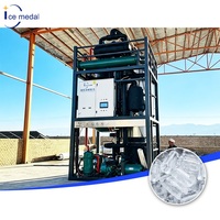 Industriële buisijsmachine 5-30 ton/dag, food grade ijsblokjesmachine met 28mm en 35mm ijsbuizen voor ijsfabrieken