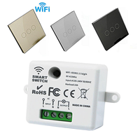 Interruptor Inteligente Compatible con Tuya, Alexa y Google Home, Módulo de Relé de 10A/16A, Interruptor de Pared Inalámbrico Bluetooth, Control Remoto, Aplicación Smart Life