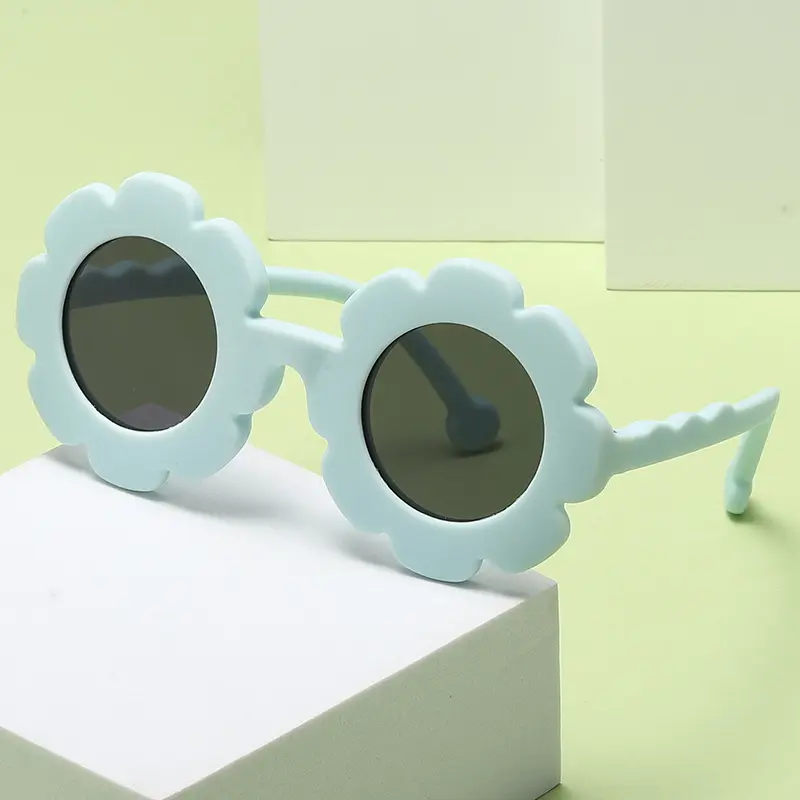 Nouveau gel de silice incassable logo personnalisé lunettes de soleil polarisées pour enfants bébé fleur fille lunettes de soleil enfant