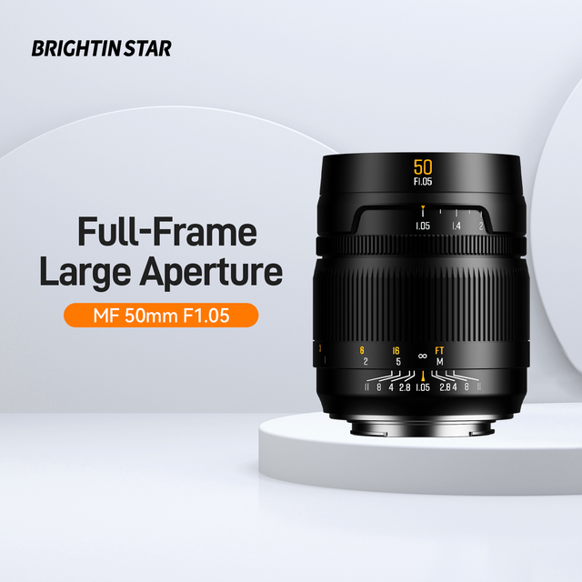 Brightin Star 50mm F1.05 Full Frame Manual Focus Portrait Prime Lens for Sony E for Canon RF for Nikon Z for Leica L-Mount