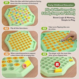 Jeu de société Montessori de mémoire et d'association, jeu de puzzle à retourner pour enfants et adultes, animaux et fruits, éducatif - Product Image 6