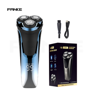 Afeitadora Rotativa Portátil para Hombre, Triple Cuchilla, Recargable, Impermeable IPX6, Pantalla LCD, Soporte en Alemán, para Cuerpo y Rostro - Product Image 3