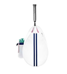 Zaino da Tennis a tracolla monospalla bianco da donna borsa a tracolla racchetta da Tennis da ragazza con supporto per borraccia - Product Image 1