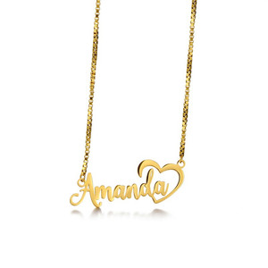 Collier plaqué or 18K Le premier bijou personnalisé en acier inoxydable avec chaine en forme de cœur pour collier de femme - Product Image 4